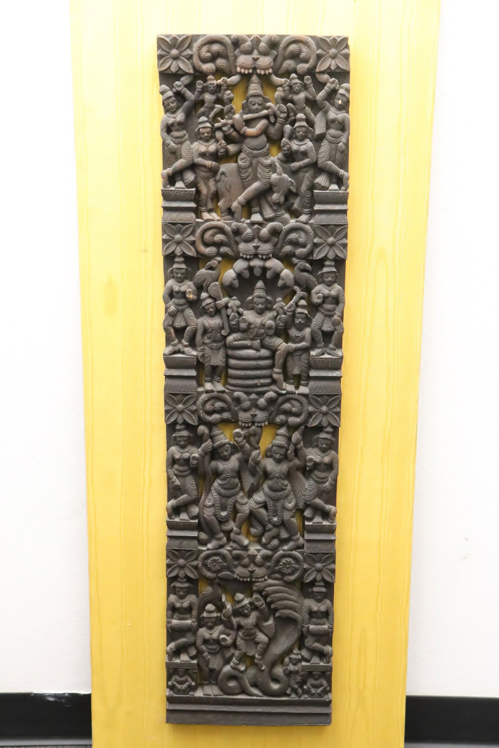 18th/19th century India large wood carved panel (1 of 8)