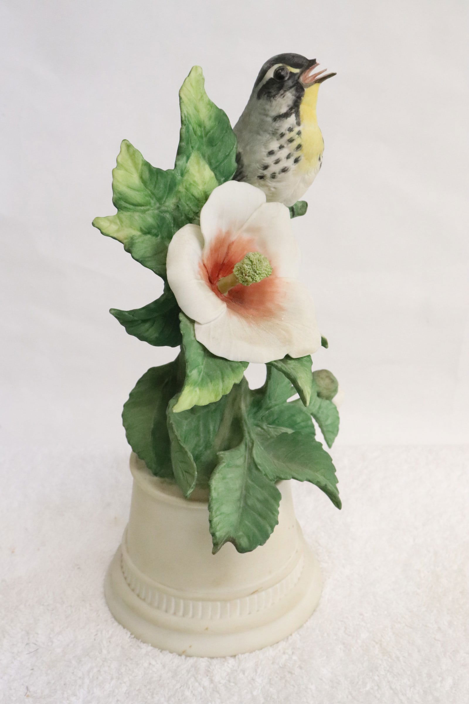 A Boehm bisque sculpture of bird & flower (1 of 7)