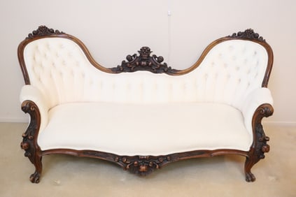 Victorian camelback sofa