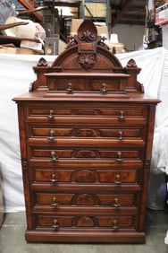 Victorian burl walnut chest of drawers