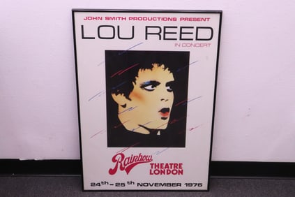 A Lou Reed concert poster for 1976 Rainbow theatre, London