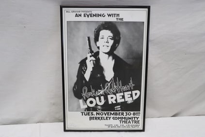 signed 1976 Lou Reed Berkeley BGP concert poster