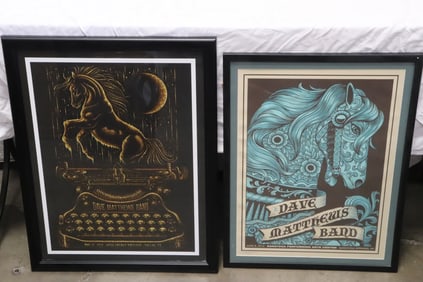 2 framed concert posters of Dave Matthews band
