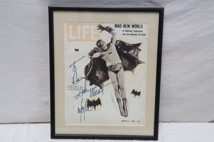 signed Life magazine cover by Adam West with COA