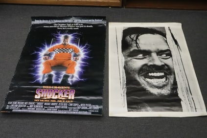 2 movie promotion posters "shining" and "Shocker"