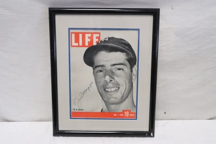 A signed Life magazine cover by Joe Dimaggio