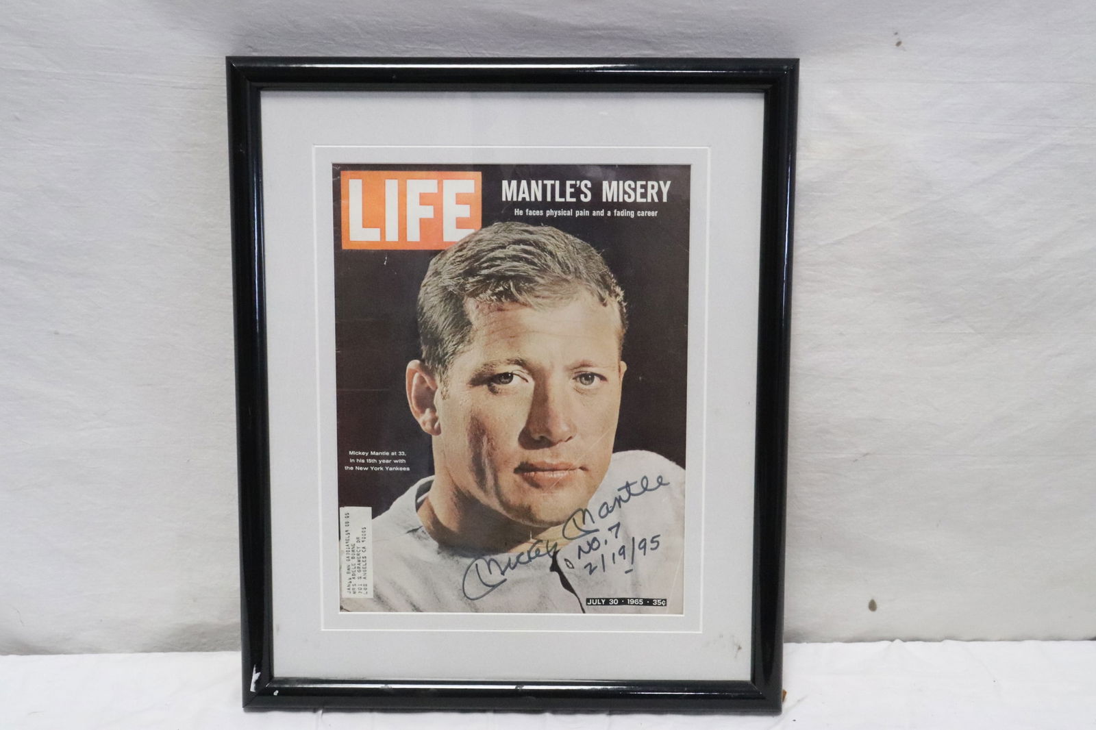 A signed Life magazine cover by Mickey Mantle w/ COA (1 of 7)