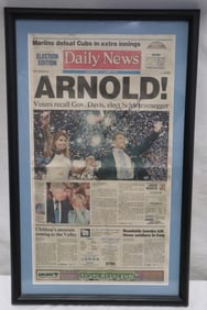 A signed newspaper by Arnold Schwarzenegger