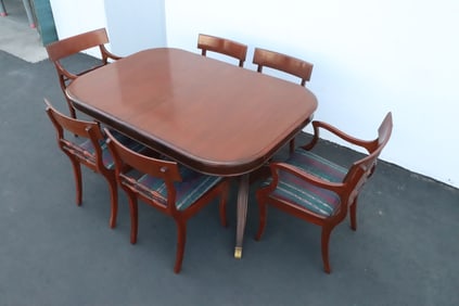 7 pc early 20th century cherry wood dining set