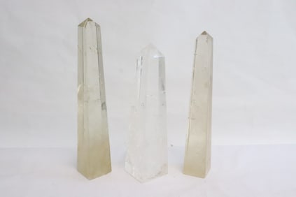 3 rock crystal obelisks
