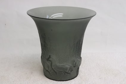 A signed Rene Lalique large art glass vase