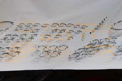 50 pieces French gilt wine goblets, punch bowls