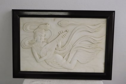 Chinese marble carved plaque