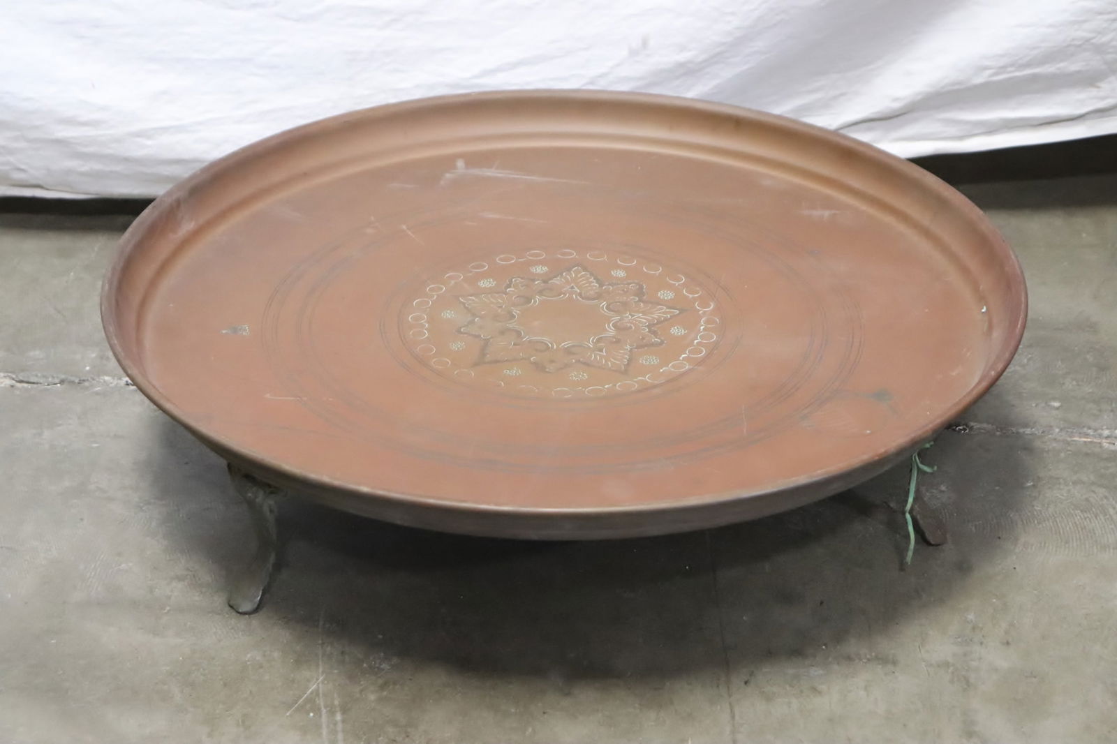 Antique Persian copper tripod platform pit(?) (1 of 4)