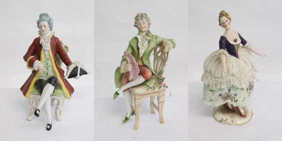 3 vintage German porcelain figurines