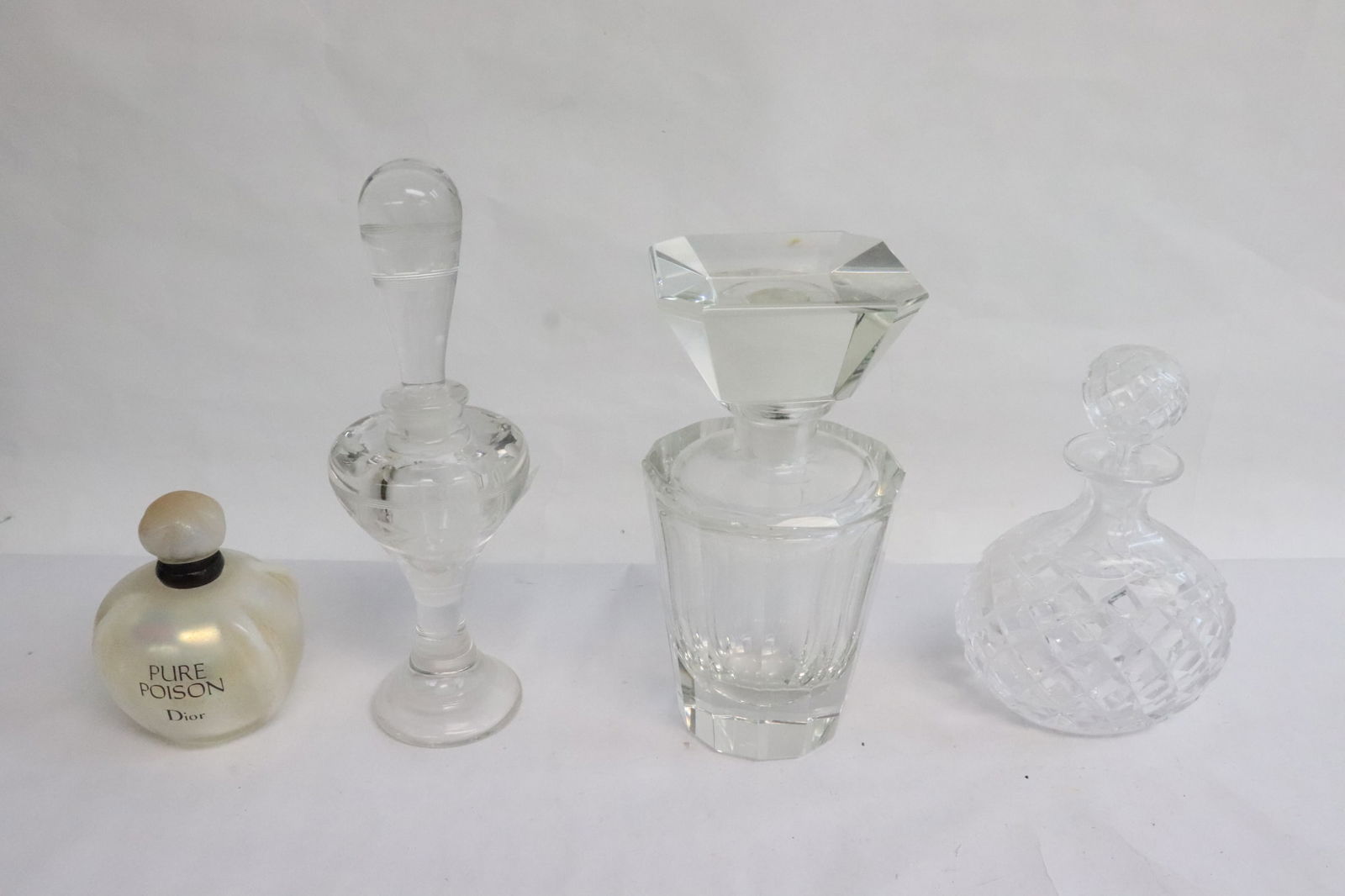 4 crystal/ art glass scent bottles (1 of 9)