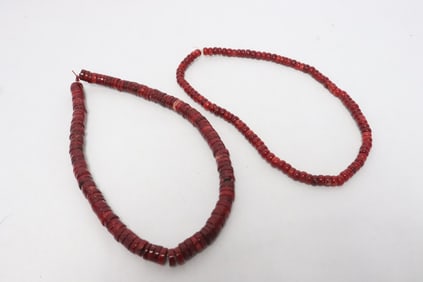 2 coral like bead necklaces
