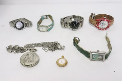 7 misc. watches/ pocket watch