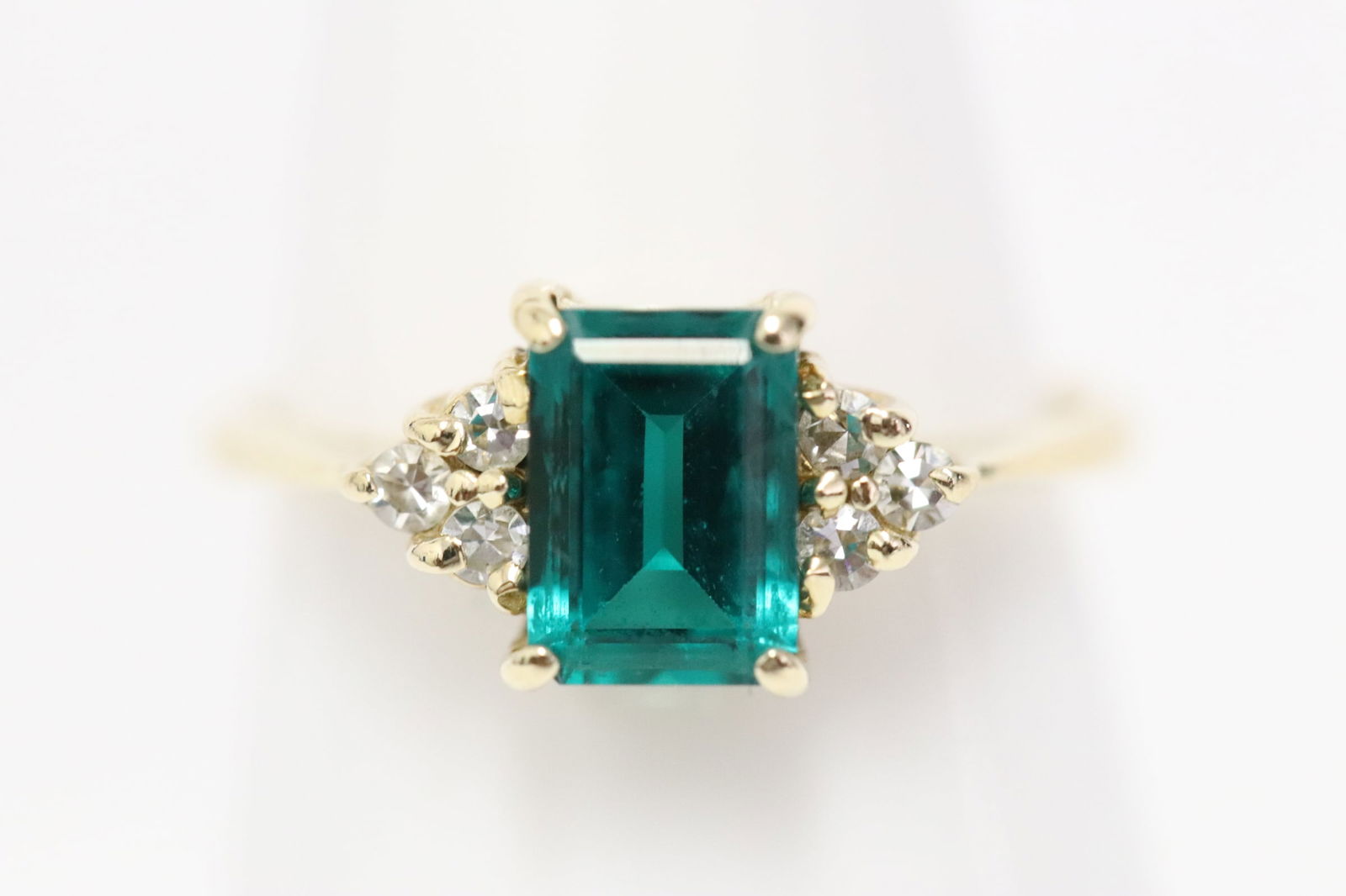 14K Y/G emerald diamond ring (1 of 8)