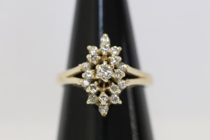 14K Y/G diamond cocktail ring