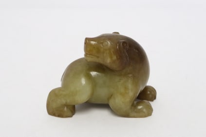 Celadon jade carved bear