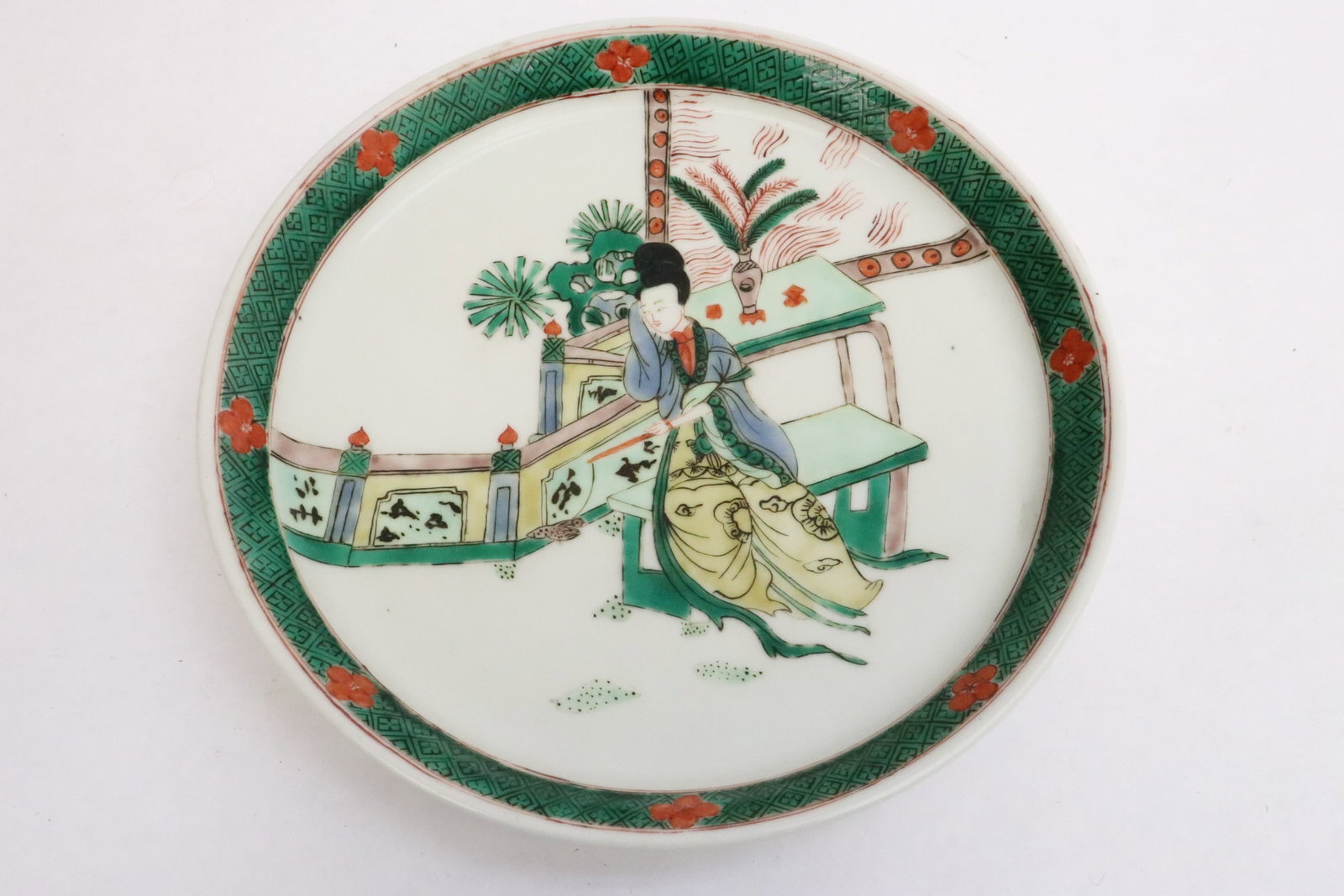 Chinese famille rose porcelain brush wash: Chinese famille rose porcelain brush wash, 1.3"x8.45"dia