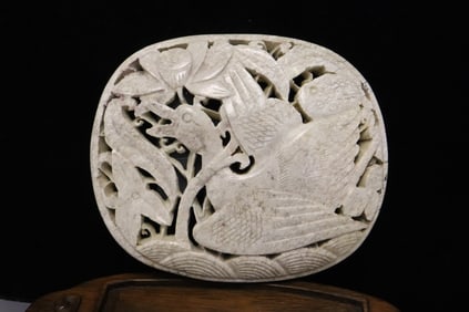 Chinese antique jade carved plaque