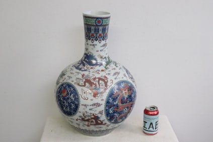 A massive Chinese famille rose bottle vase