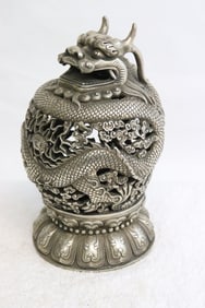A white bronze covered censer