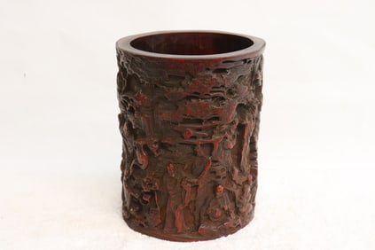 Chinese bamboo carved brush holder