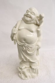 A blanc de shin porcelain sculpture of deity
