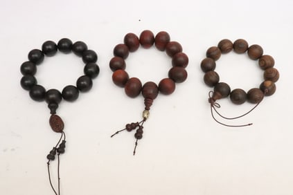 3 wood bead bracelets