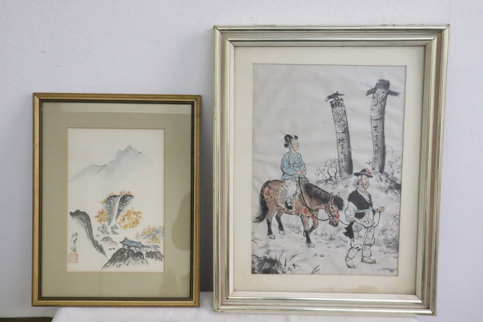 2 framed Korean watercolor paintings (1 of 11)