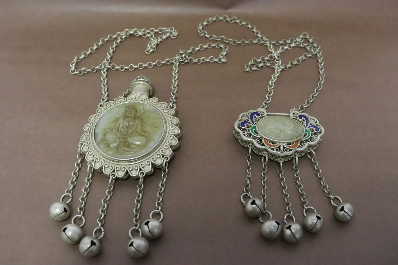 2 scent bottle with jade like inset (1 of 9)