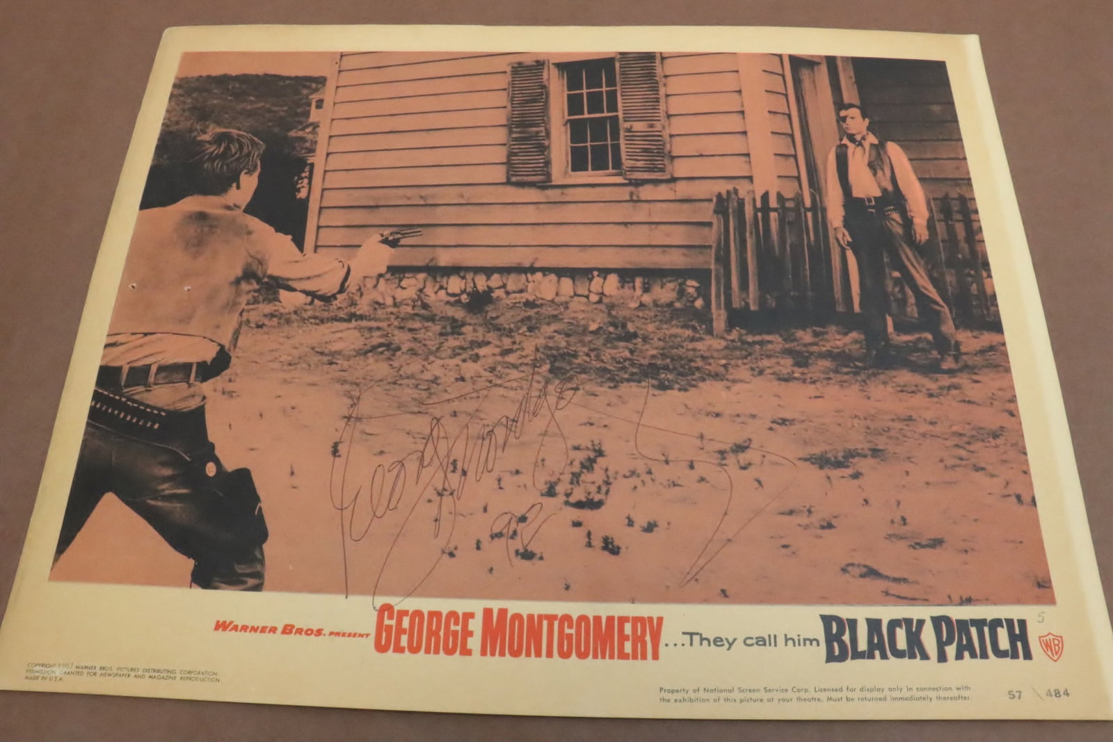 1957 movie lobby signed by George Montgomery (1 of 5)