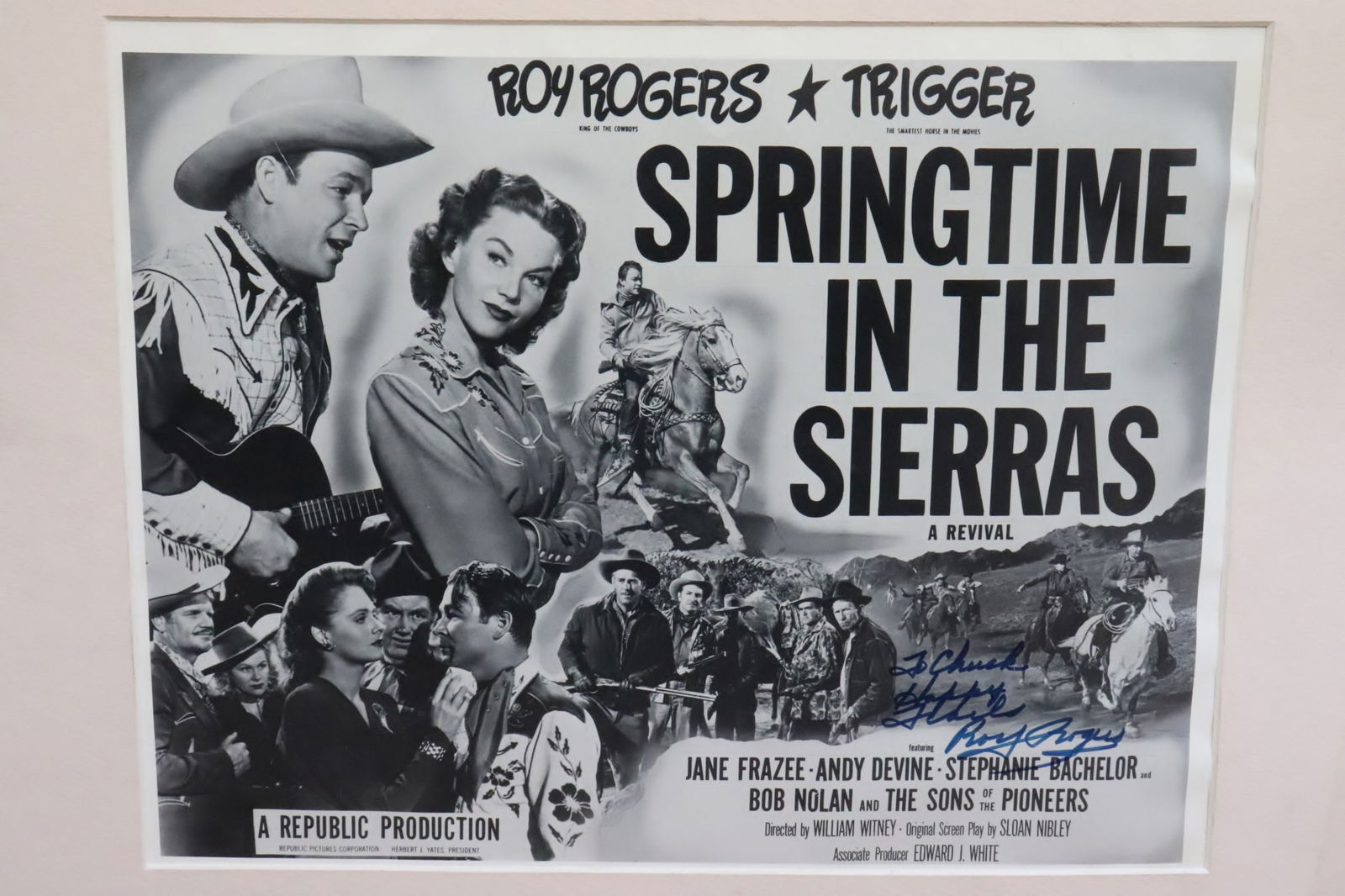 Roy Rogers signed poster "springtime in the Sierras" (1 of 6)