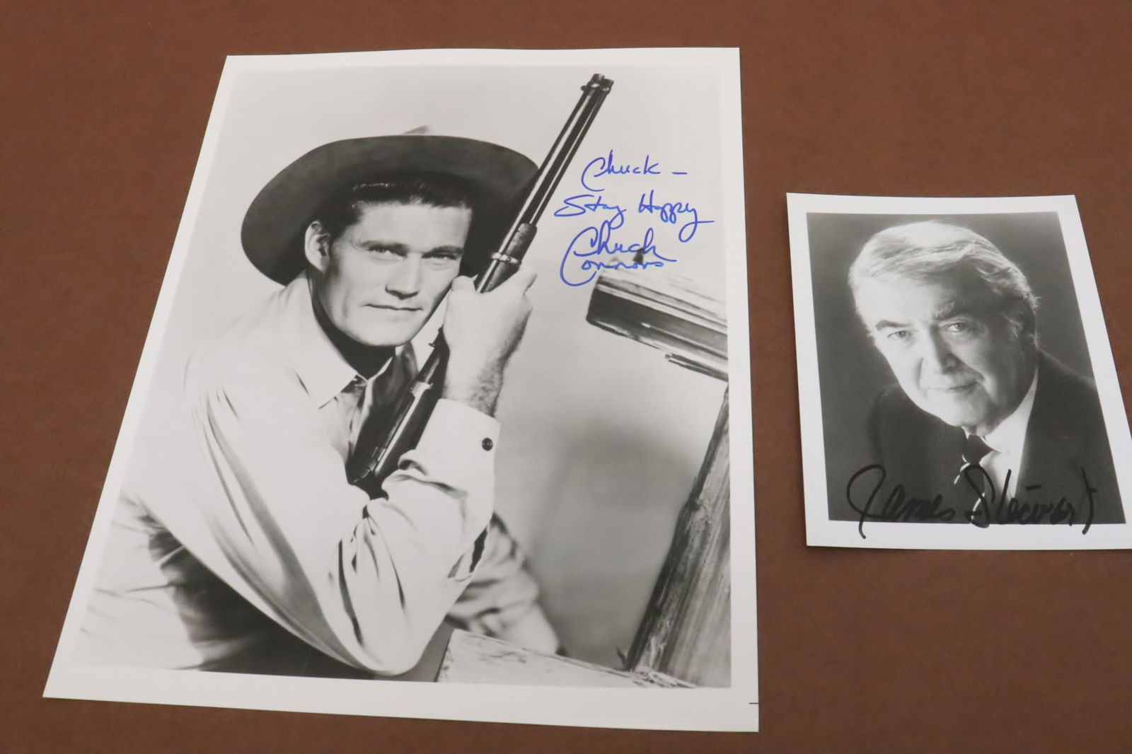 2 movie star signed photos; James Steward, and Chuck Connors (1 of 5)
