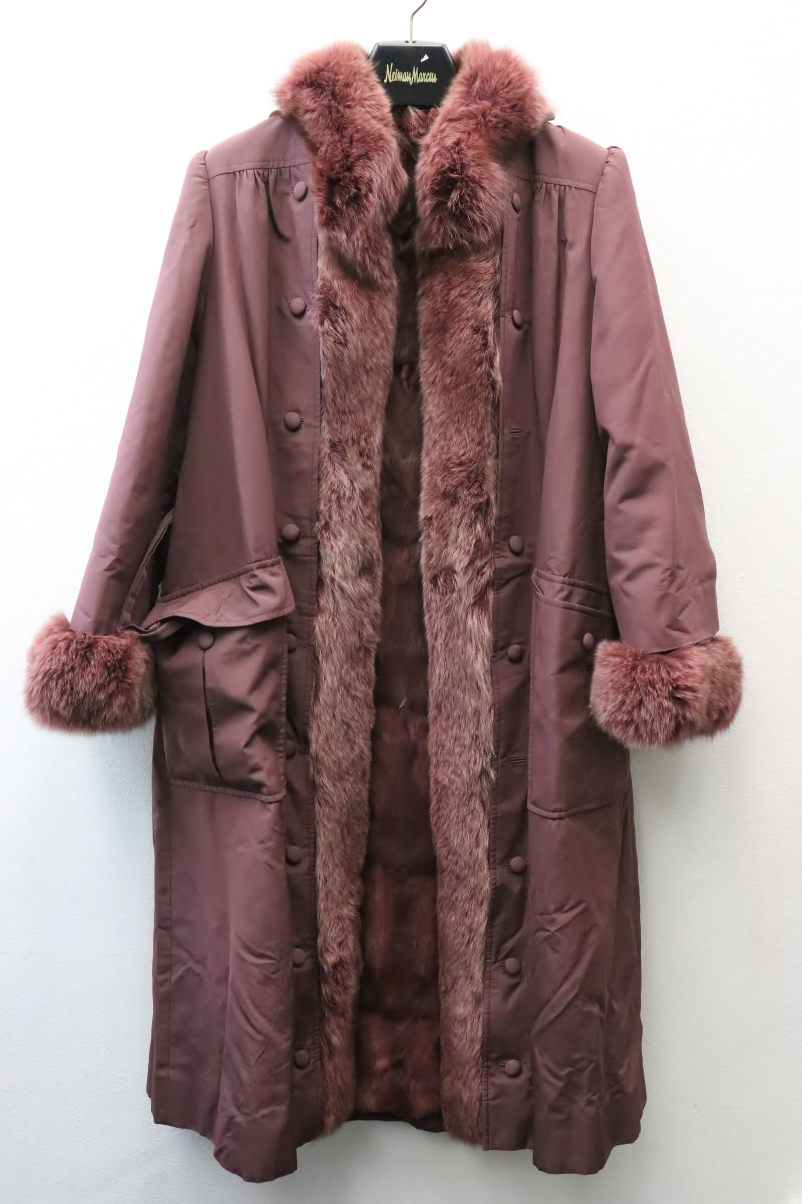 Christian Dior full length coat w/ fox fur linen and trim (1 of 11)