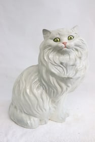 Large porcelain/ terracotta sculpture of cat