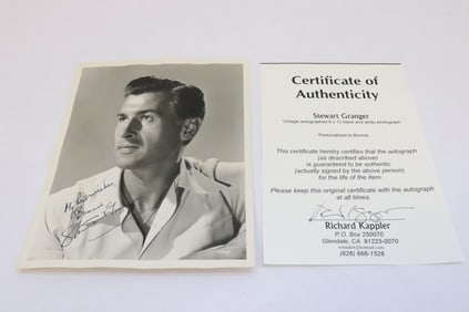 Signed photo of Stewart Granger with COA