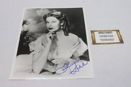 A signed photo of Arlene Dahl with COA