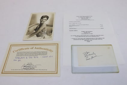 signed photo & a signature card by Lena Horne w/ COA