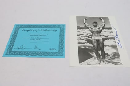 A signed photo of Steve Reeves with COA