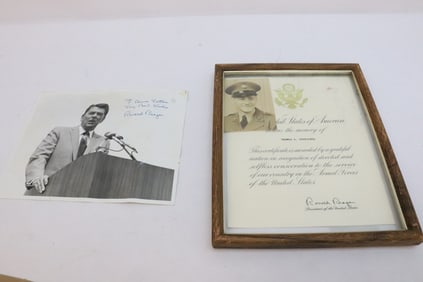 2 signed pieces by President Ronald Reagan