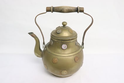 A heavy Chinese vintage brass/ bronze teapot