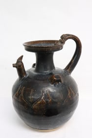 Chinese brown glazed earthenware wine/ oil jar