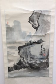 Chinese watercolor scroll by Zhao Xiao Guang