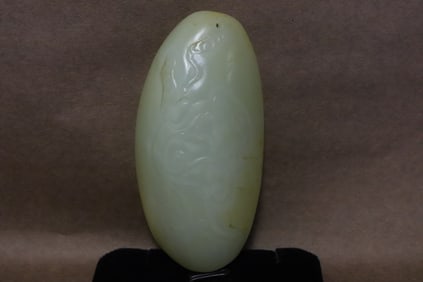 Chinese light celadon jade carved ornament
