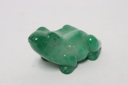 A jadeite like stone carving of frog
