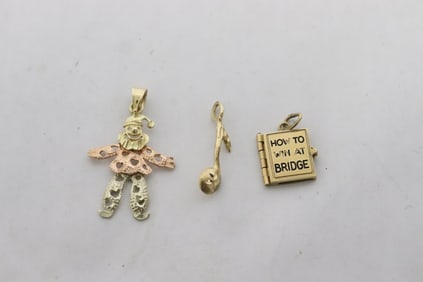 Three 14K Y/G charms